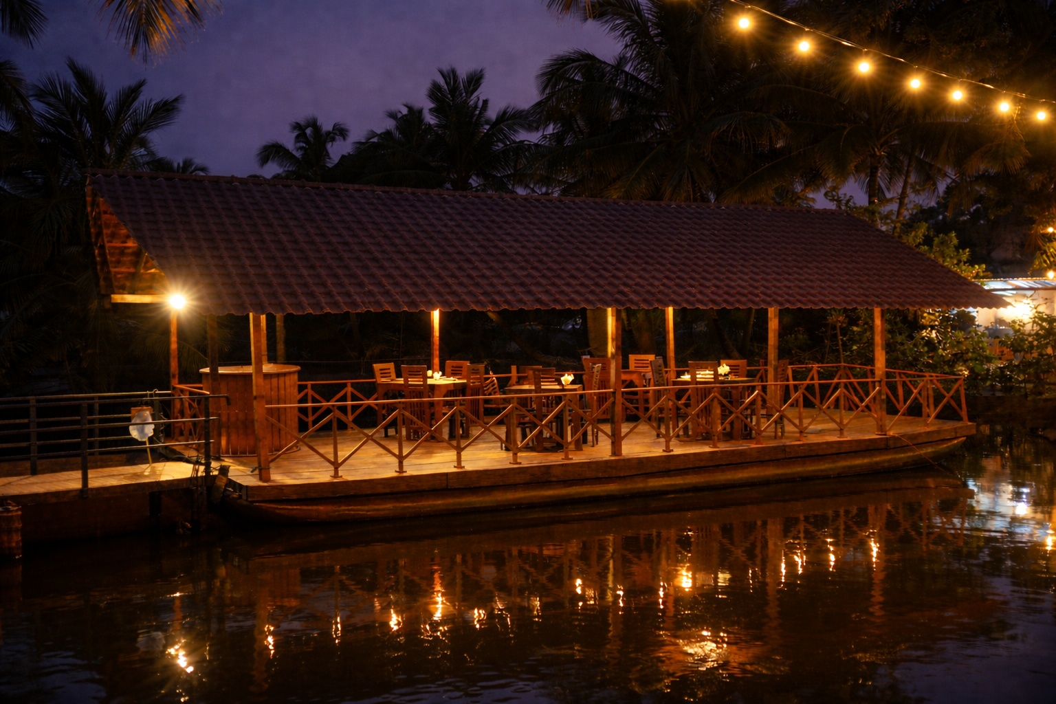 Floating deck from outside view